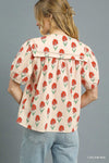Floral Blouse w/ collar detail
