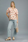 Floral Blouse w/ collar detail