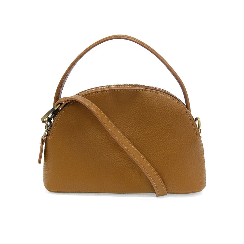 Joy Susan Larissa Double Zip Dome Crossbody Saddle