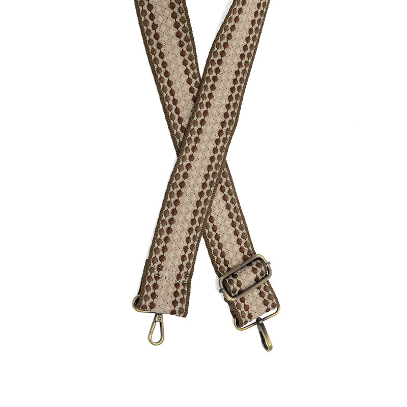 Joy Susan Expresso Dotted Stripe Guitar Strap