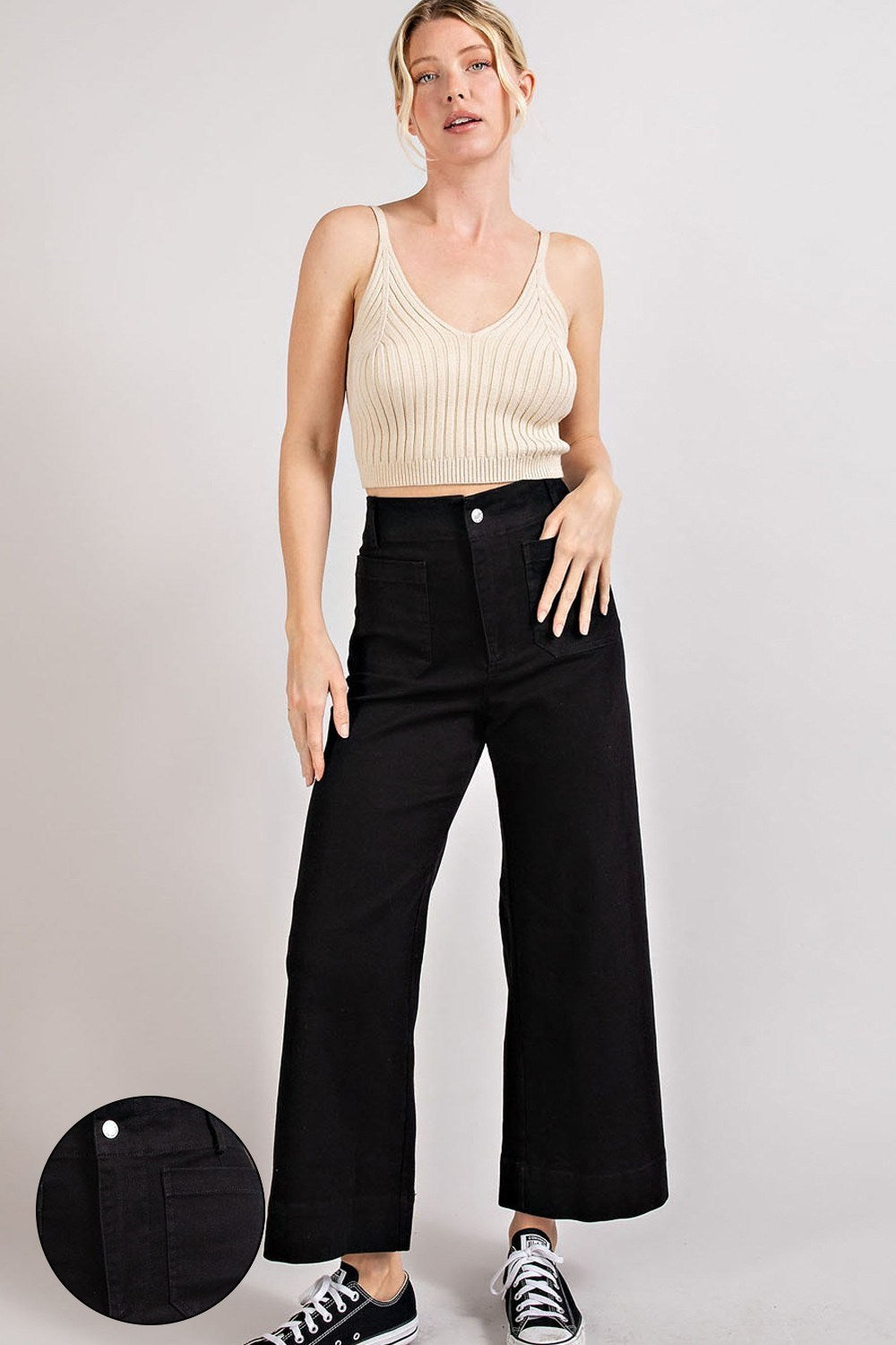 Soft washed wide leg pants