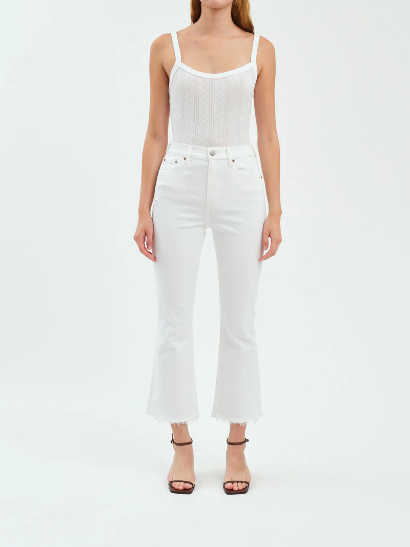 DAZE Shy Girl Crop Flare White