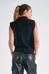 Elan Sleeveless Black Mock Neck