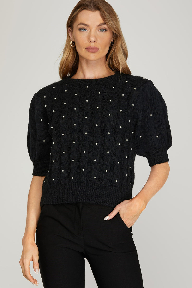 Pearl detail sweater
