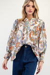 Paisley Bubble Blouse