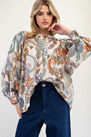 Paisley Bubble Blouse