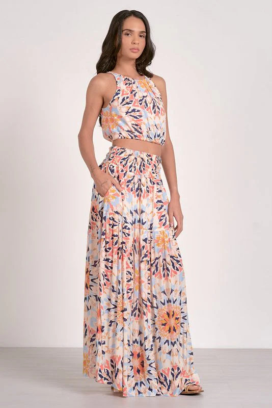 Elan Crop Kaleidoscope Top