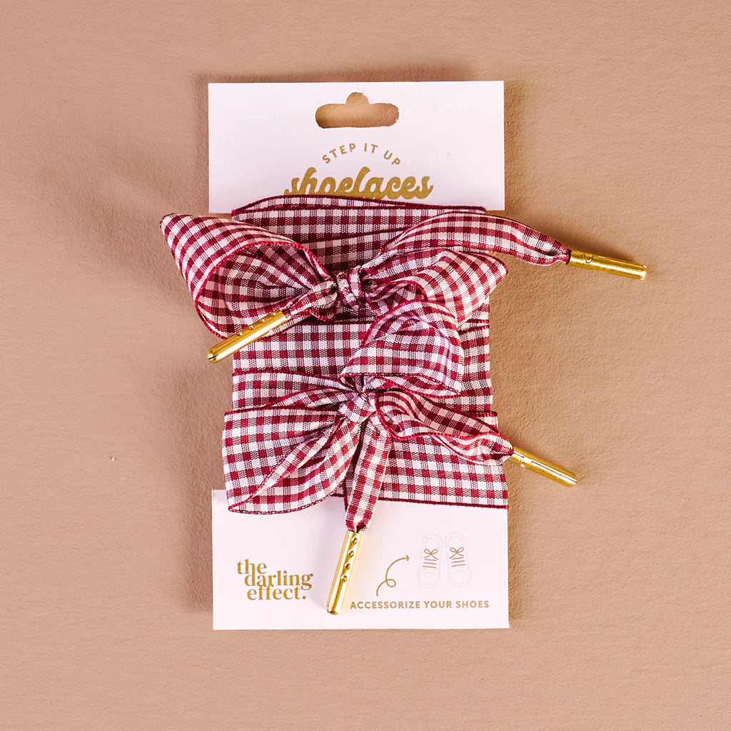 Step it up Laces Gingham Burgundy