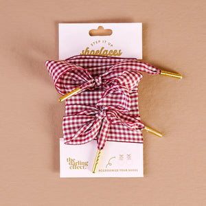 Step it up Laces Gingham Burgundy