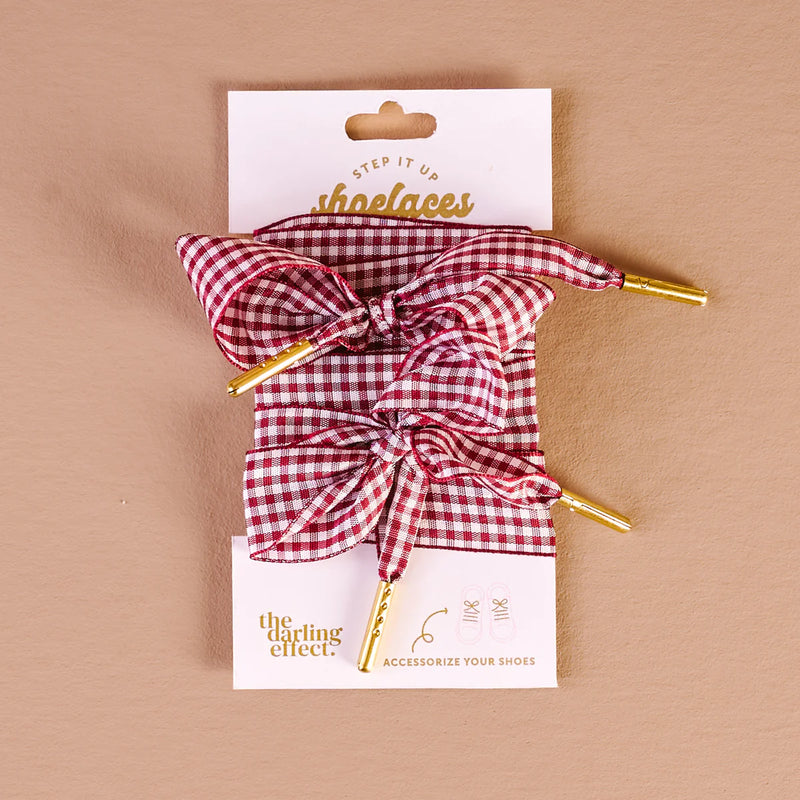 Step it up Laces Gingham Burgundy