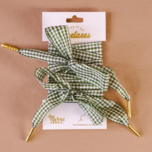 Step it up Laces Gingham Green