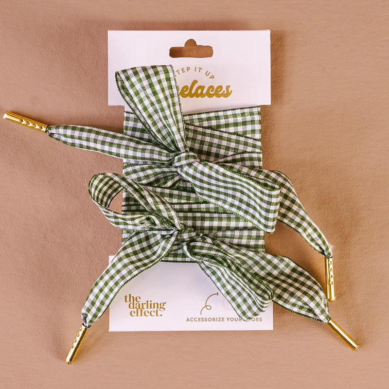 Step it up Laces Gingham Green