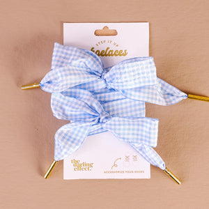 Step it up Laces Gingham Light Blue