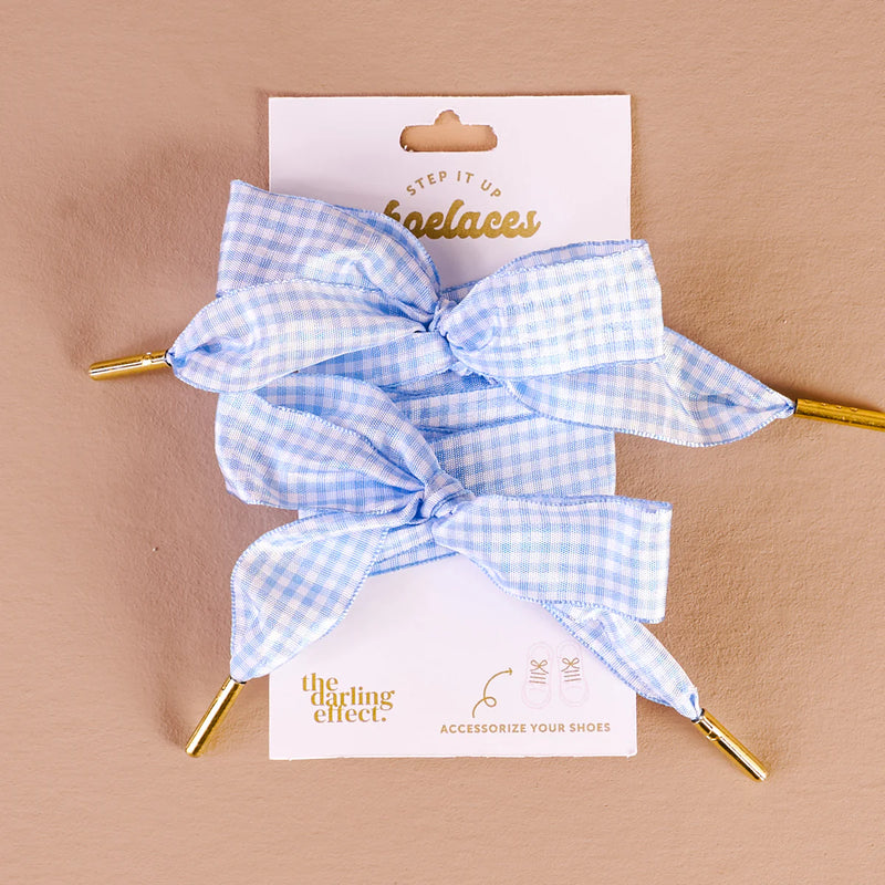 Step it up Laces Gingham Light Blue