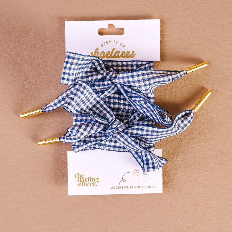 Step it up Laces Gingham Navy