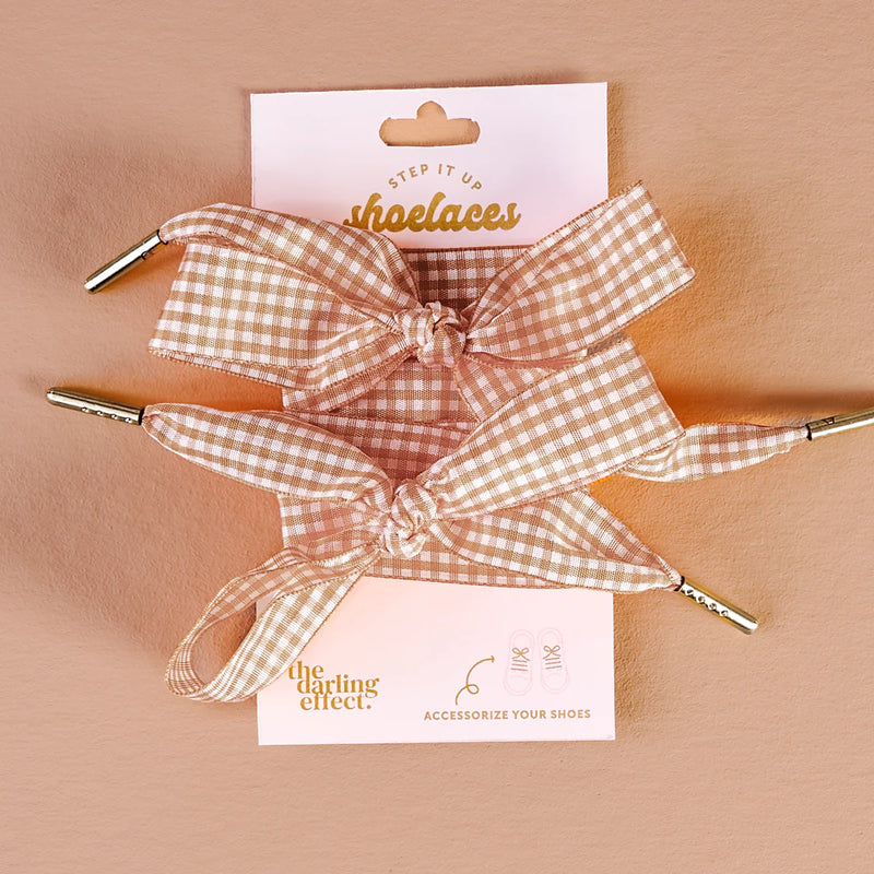 Step it up Laces Gingham Tan