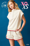 Luxeknit Stripe Trim Shorts SET