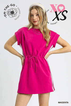 Luxe Knit Magenta Front Tie Mini Dress