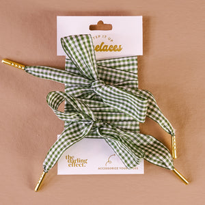 Step it up Laces Gingham Green