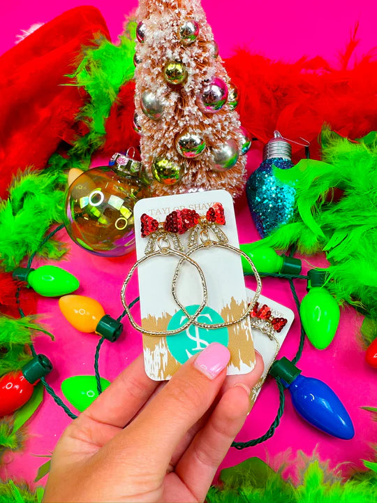 Taylor Shaye Bethany Bow Hoops Red