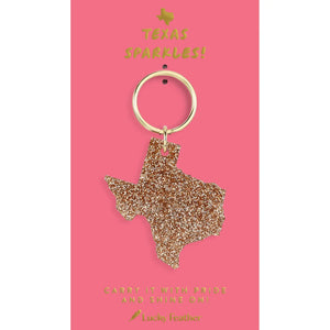 Texas Glitter Keychain