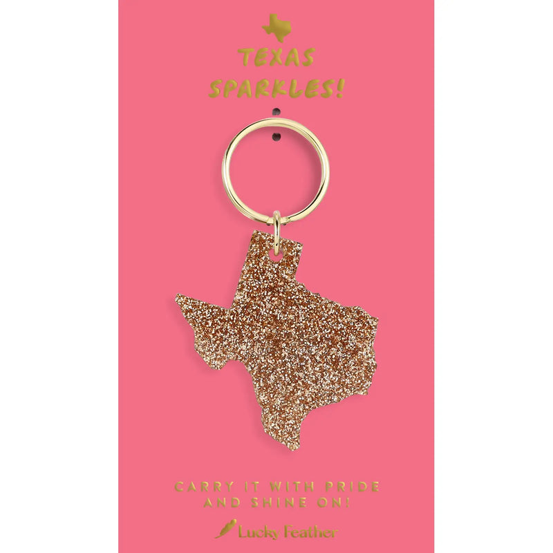 Texas Glitter Keychain