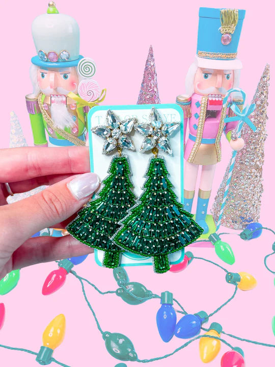 Taylor Shaye Colorful Beaded Crystal Christmas Tree Green