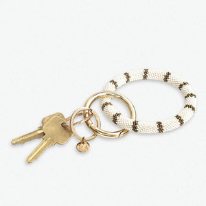 Ink + Alloy Chloe Stripe Key Ring Cream