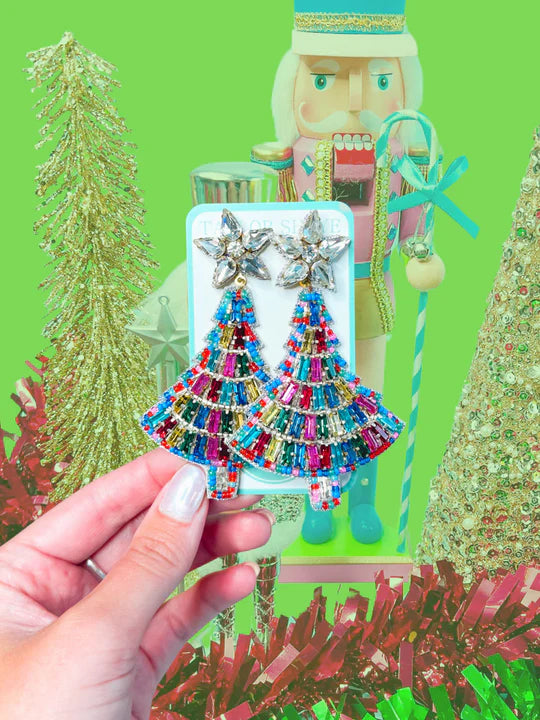 Taylor Shaye Colorful Beaded Crystal Christmas Tree Rainbow