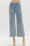 Pearl Detail Wide Leg Pants DENIM