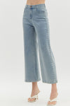 Pearl Detail Wide Leg Pants DENIM