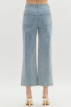 Pearl Detail Wide Leg Pants DENIM