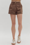 High Waist Pintuck Shorts