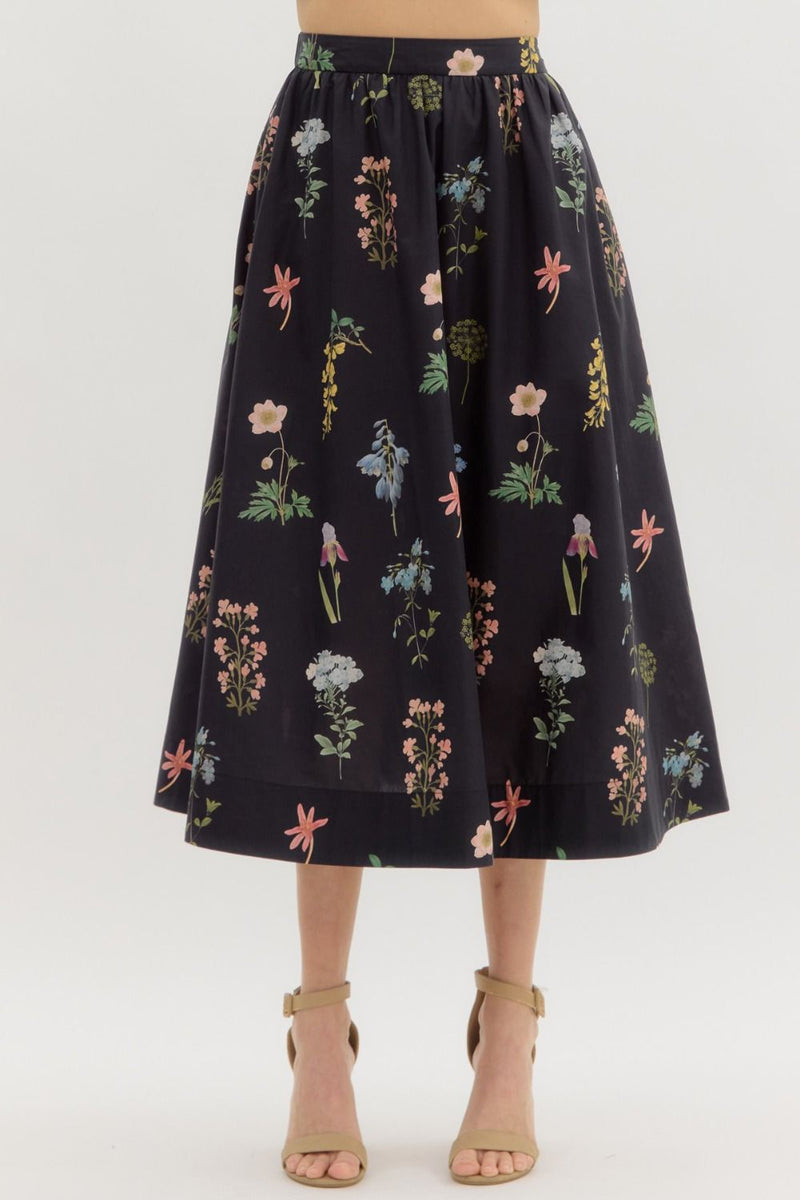Black Floral Maxi Skirt