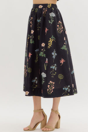 Black Floral Maxi Skirt