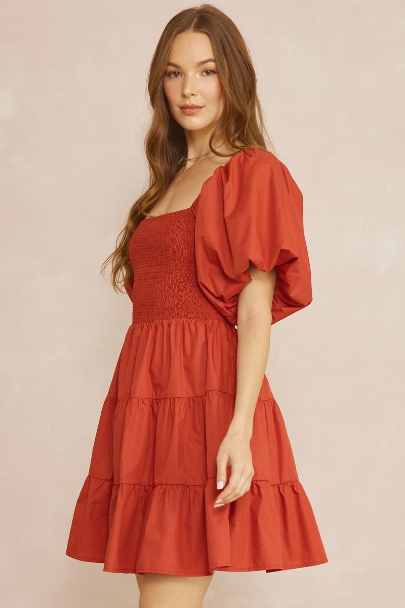 red square neck puff sleeve dress Red Toile Maxi Dress Square Neck, Puff Sleeves, Fully Lined Chiffon Elegance