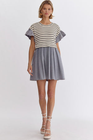 Stripe/Denim Dress