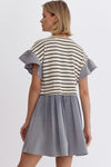 Stripe/Denim Dress