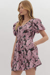 Floral Jacquard Mini Dress