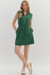 Hunter Green Zip Front Luxe knit Dress