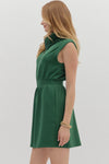 Hunter Green Zip Front Luxe knit Dress