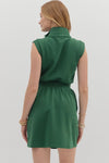 Hunter Green Zip Front Luxe knit Dress