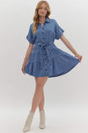 Chambray button down mini dress