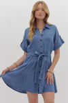 Chambray button down mini dress