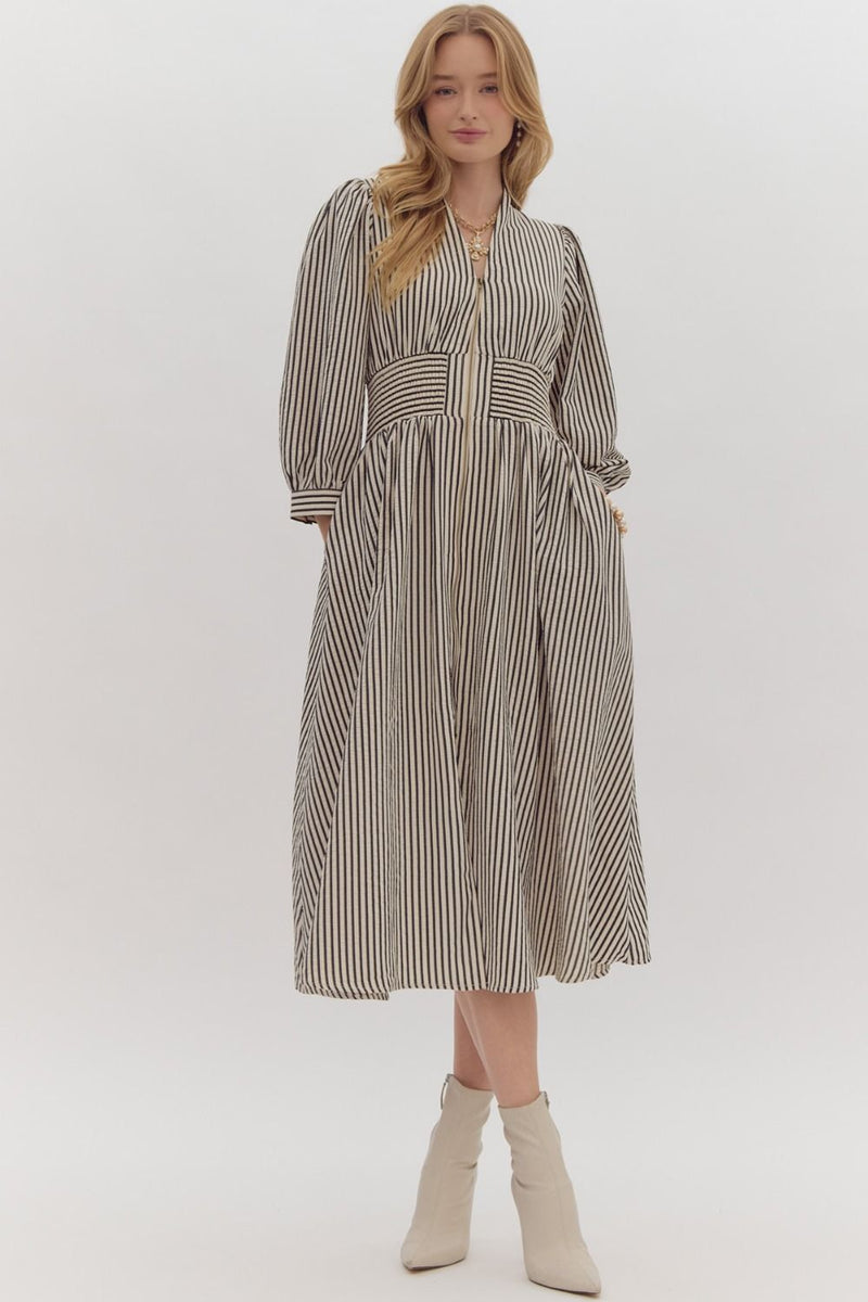 Cindy Stripe 3/4 sleeve dress