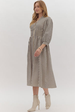 Cindy Stripe 3/4 sleeve dress