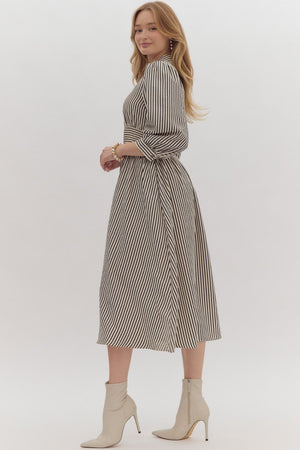 Cindy Stripe 3/4 sleeve dress