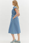 Denim Cap Sleeve Midi w/ front tie