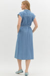 Denim Cap Sleeve Midi w/ front tie