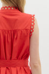 Pearl Button Dress w/ Lace Overlay